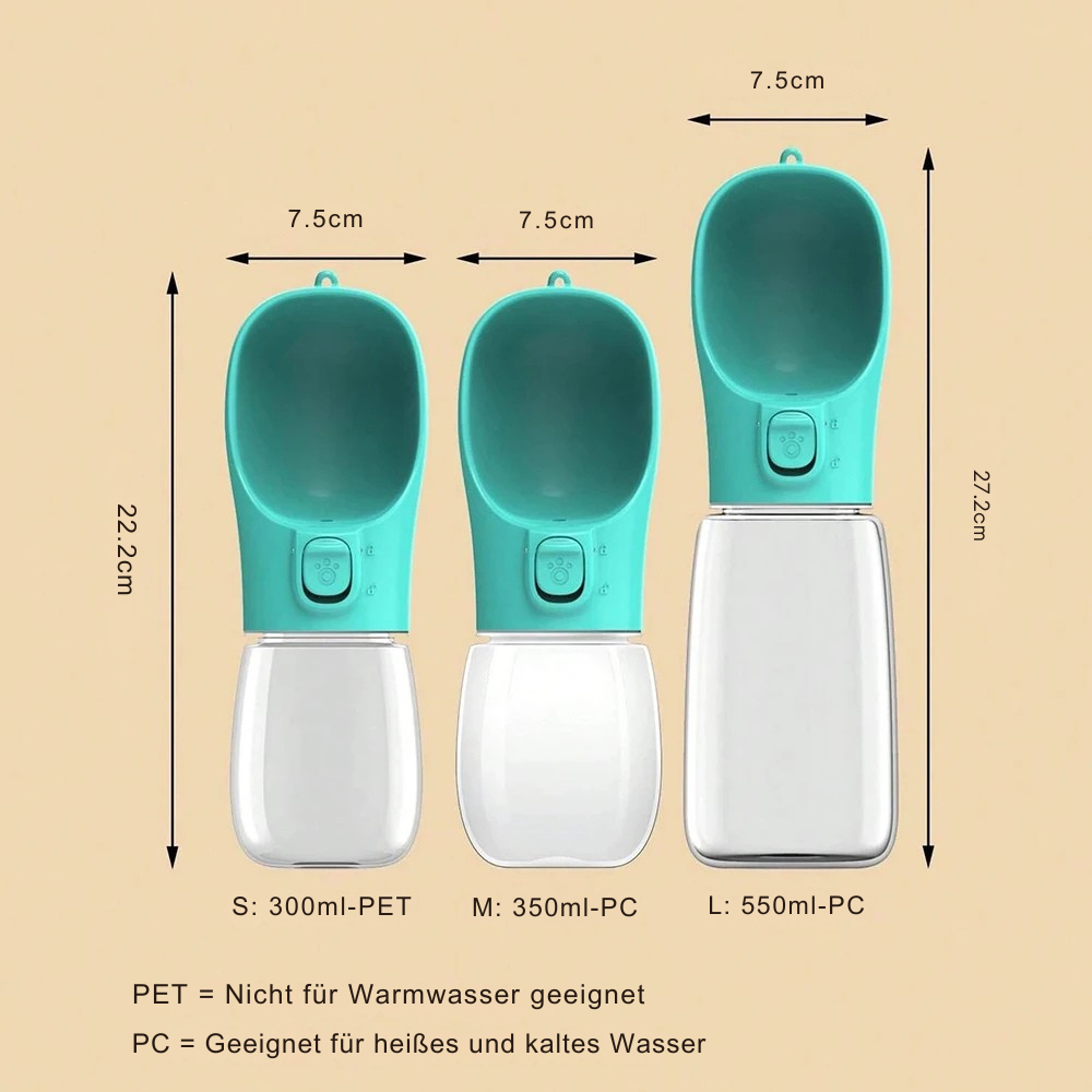 Tragbare Hundetrinkflasche mit Napf – Frisches Wasser überall