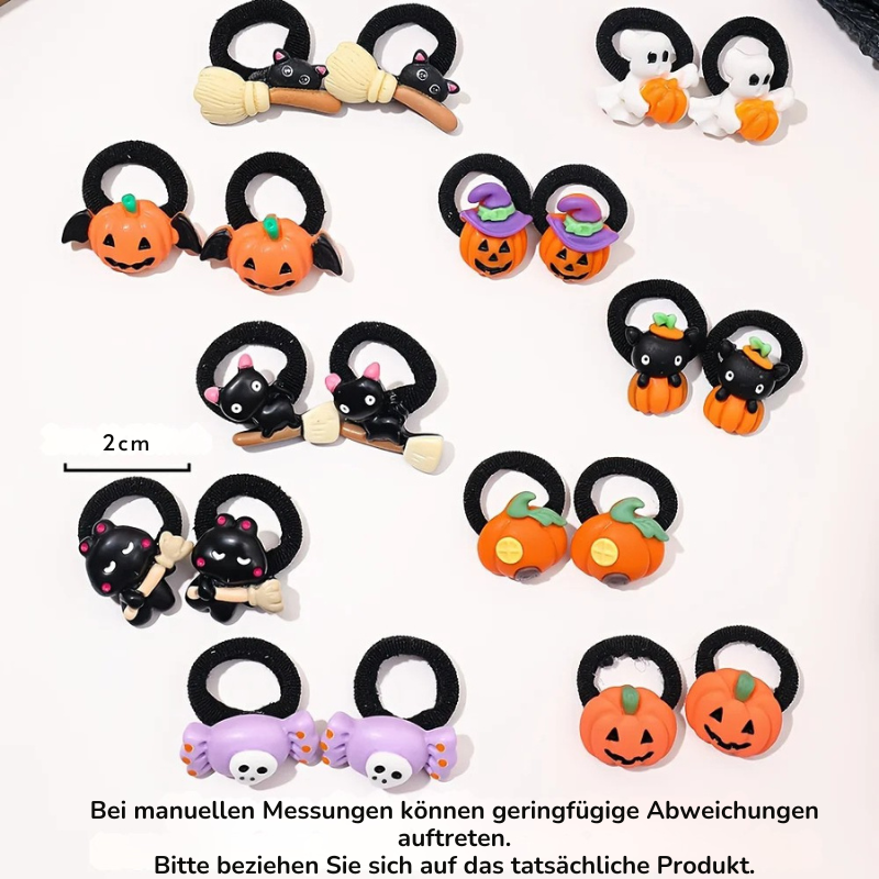 Halloween Haarringe für Kinder & Mädchen – 10-teiliges Set mit Kürbis-, Geist-, Katze- & Fledermaus-Motiven | Lustige Halloween-Accessoires & Geschenkidee