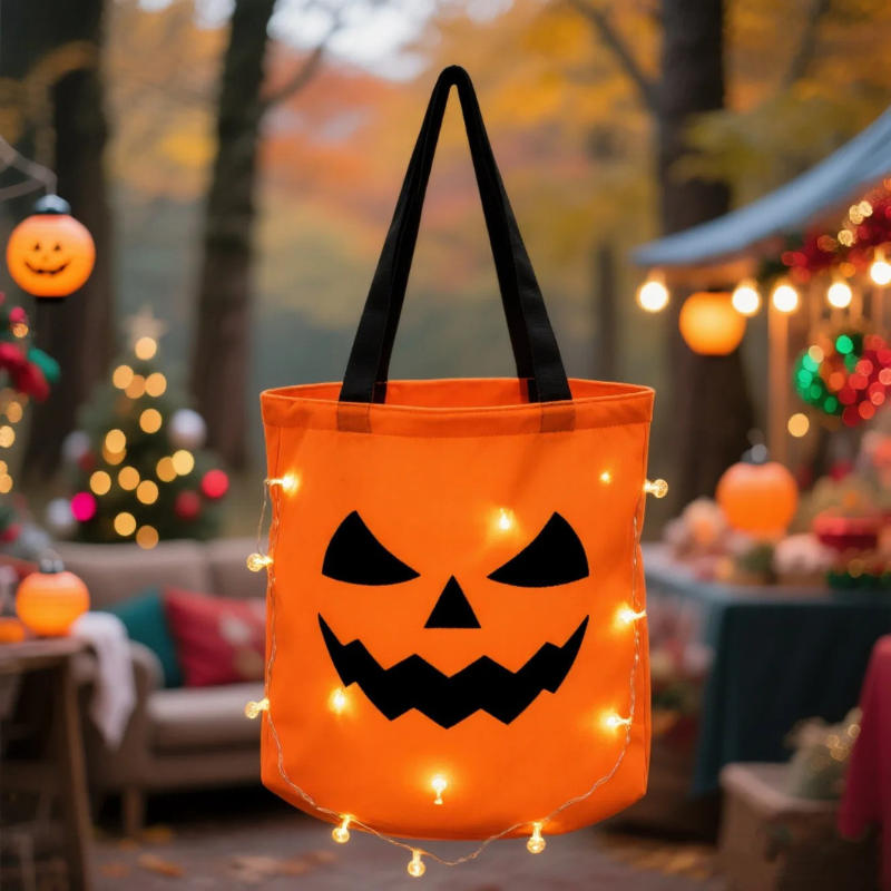Halloween LED-Kürbis-Eimer – 1–40 Stück leuchtende Süßigkeitseimer & Trick-or-Treat Taschen | Faltbare Candy-Buckets für Kinder & Partydeko