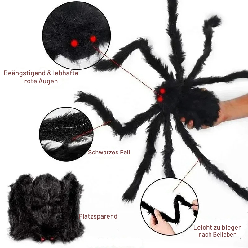 Großer Halloween-Spinnen-Dekoschild – Outdoor / Indoor Spinnennetz-Dekoration | Gigantische Spinnen-Deko für Garten, Party & Halloween