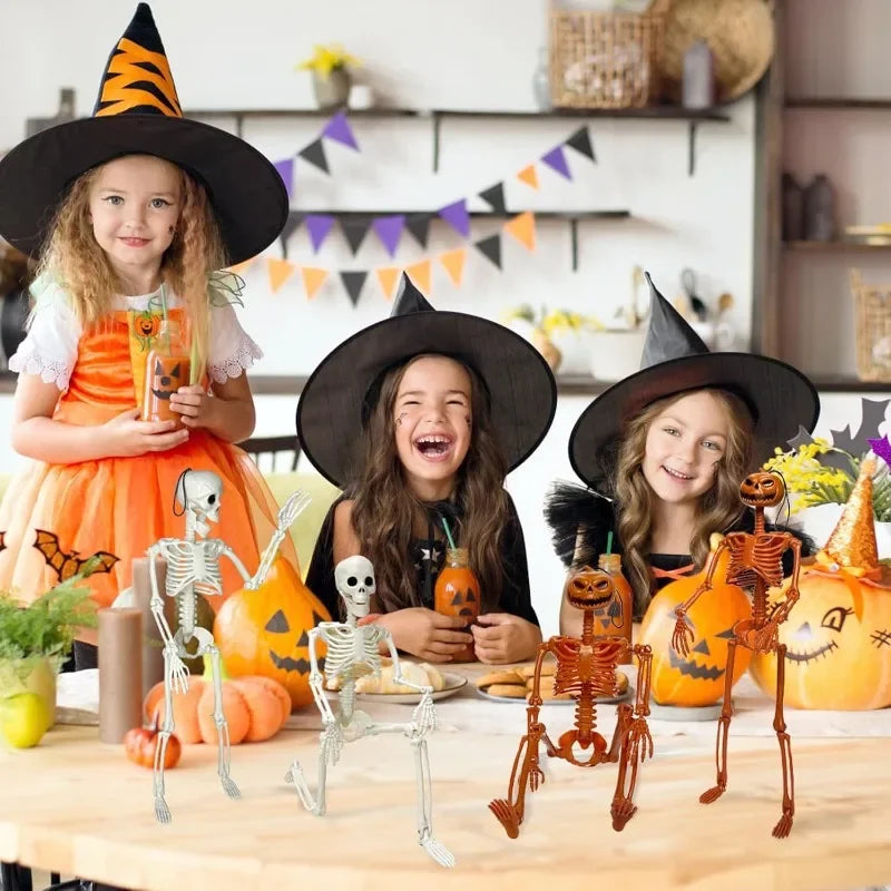 Bewegliches Halloween-Skelett 40 cm – Realistische Dekofigur in menschlicher Form | Spukhaus-, Party- & Horror-Dekoration für Innen & Außen
