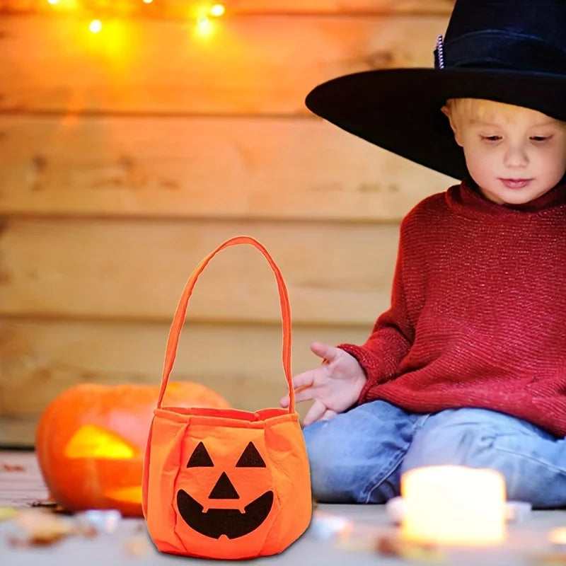 Halloween Kürbis-Tragetaschen – 1/3 Stück Filz-Süßigkeitentaschen für Kinder | Wiederverwendbare Trick-or-Treat Beutel & Deko-Handtaschen