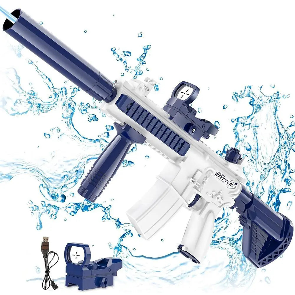 HydroBlaster M4 – Elektrische Wasserpistole mit Akku & Tank | Power-Wasserschlacht für Kinder & Erwachsene