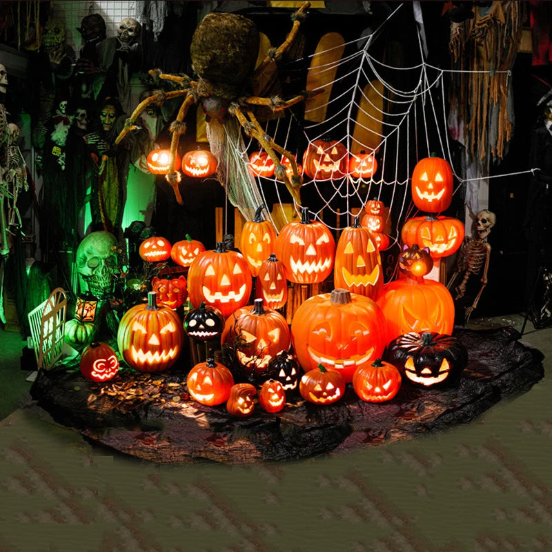 Halloween Kürbis- und Geist-LED-Lichter – Leuchtende Outdoor-Deko für Garten, Hof & Party | Wasserdichte Halloween-Beleuchtung mit Schreck-Effekt
