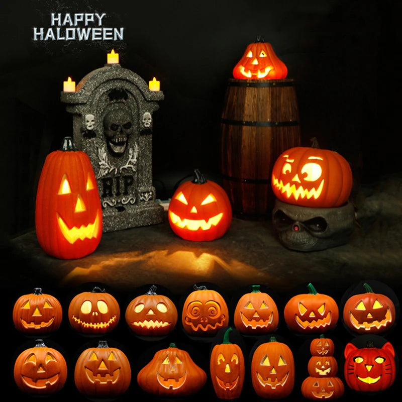 Halloween Kürbis- und Geist-LED-Lichter – Leuchtende Outdoor-Deko für Garten, Hof & Party | Wasserdichte Halloween-Beleuchtung mit Schreck-Effekt