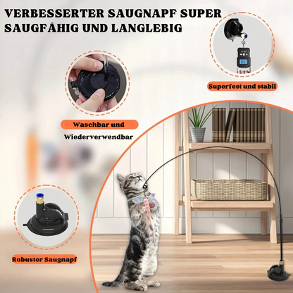 Feder-Freude: Interaktives Katzenspielzeug mit Glocke und Saugnapf