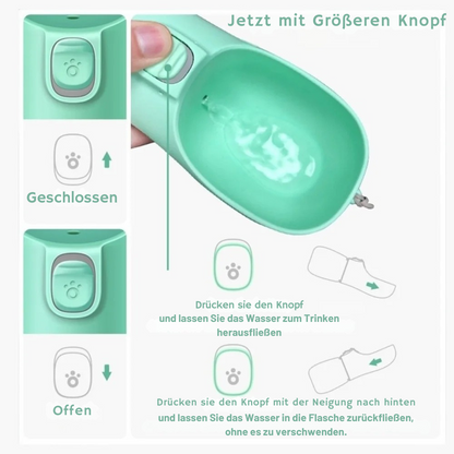 Tragbare Hundetrinkflasche mit Napf – Frisches Wasser überall