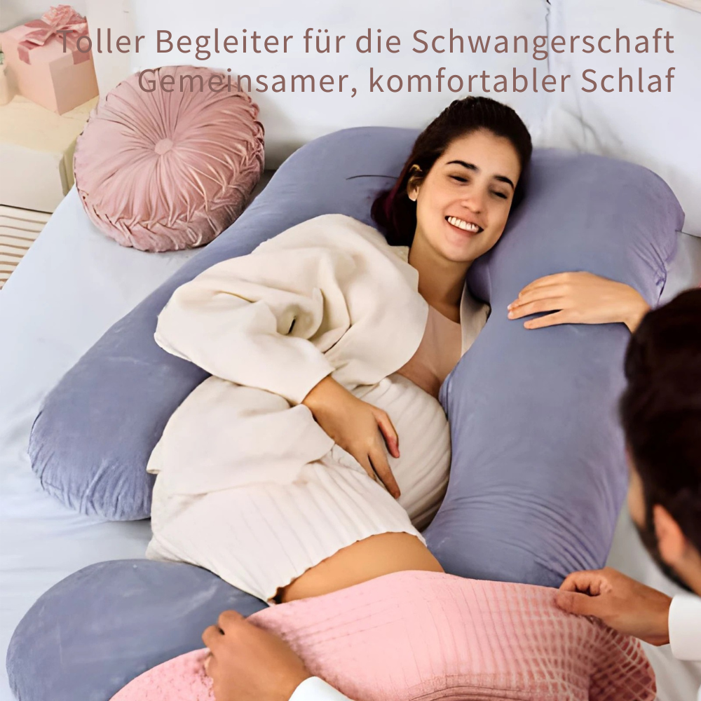 G-förmiges Schwangerschaftskissen – Ganzkörper-Umstandskissen mit abnehmbarem Bezug | Komfort & Unterstützung für den Bauch in der Schwangerschaft