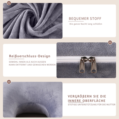 G-förmiges Schwangerschaftskissen – Ganzkörper-Umstandskissen mit abnehmbarem Bezug | Komfort & Unterstützung für den Bauch in der Schwangerschaft