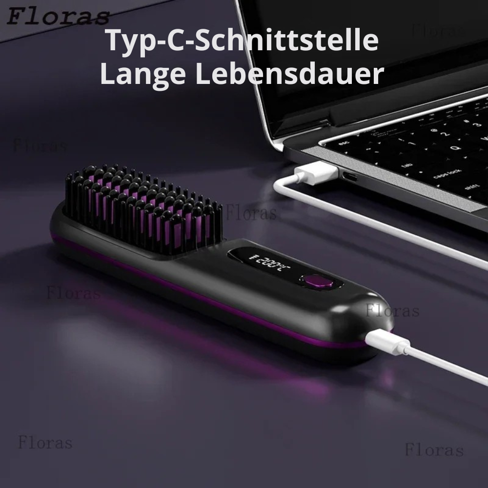 Floras™Kabelloser, tragbarer Haarglätter mit Negativ-Ionen & Digitalanzeige | Wiederaufladbar für Frauen