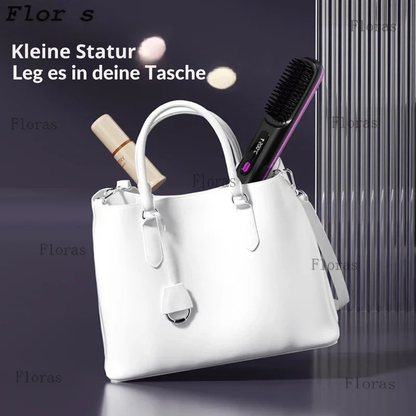 Floras™Kabelloser, tragbarer Haarglätter mit Negativ-Ionen & Digitalanzeige | Wiederaufladbar für Frauen