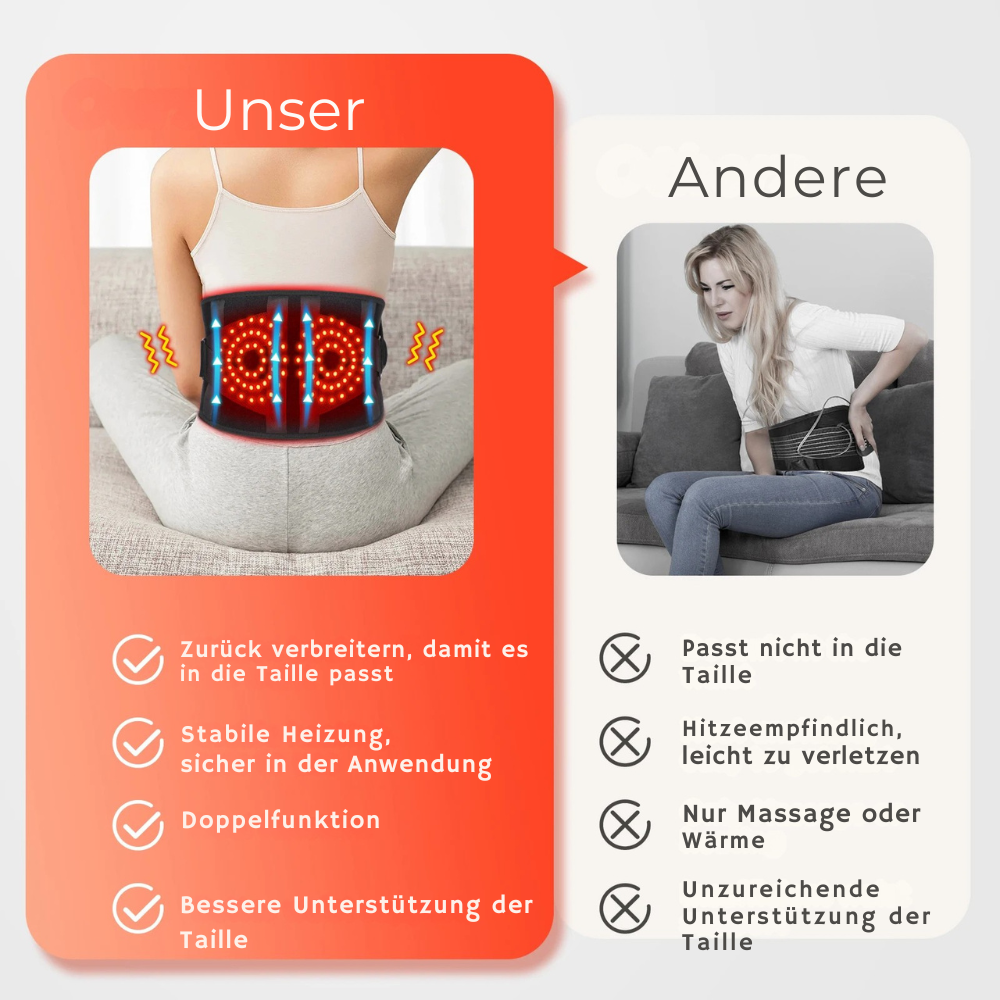 Elektrischer Rücken-Massagegürtel mit Wärmefunktion – Entspannung & Lendenunterstützung
