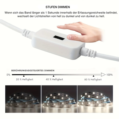 LumiScan™ – Smart USB LED Ambient Strip mit Hand-Wave Sensor & Dimmer