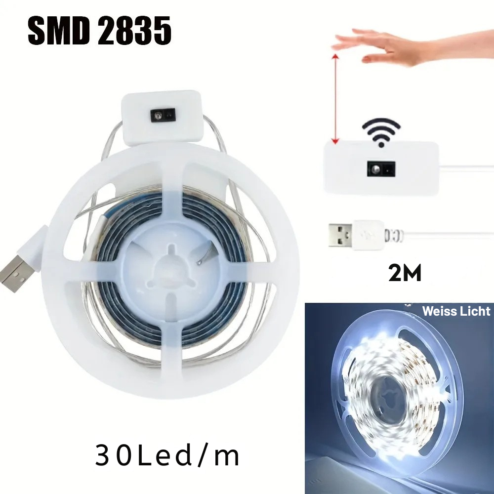 LumiScan™ – Smart USB LED Ambient Strip mit Hand-Wave Sensor & Dimmer