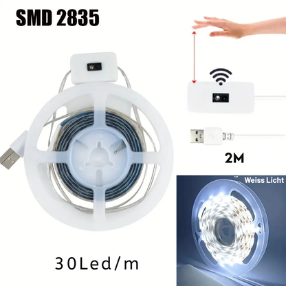 LumiScan™ – Smart USB LED Ambient Strip mit Hand-Wave Sensor & Dimmer