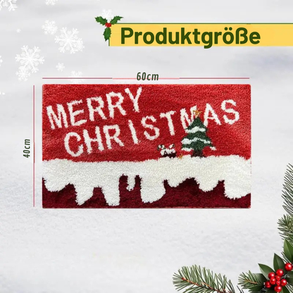 SantaMat™ – Premium Weihnachts-Fußmatte für Innen & Außen | Roter Weihnachtsmann & Lebkuchen-Design