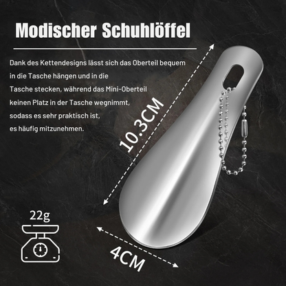 Mini Edelstahl-Schuhlöffel als Schlüsselanhänger | Dein eleganter Helfer für unterwegs