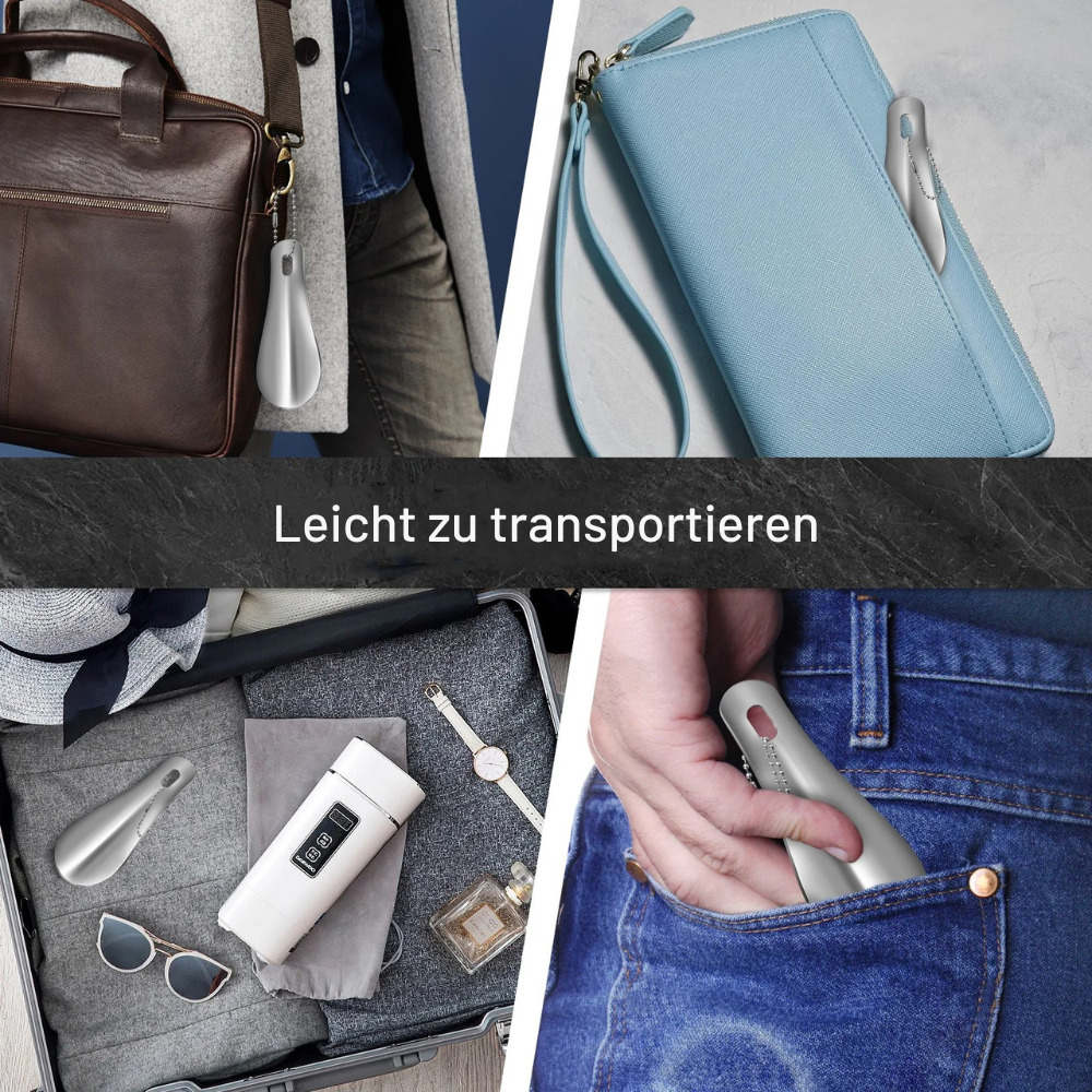 Mini Edelstahl-Schuhlöffel als Schlüsselanhänger | Dein eleganter Helfer für unterwegs