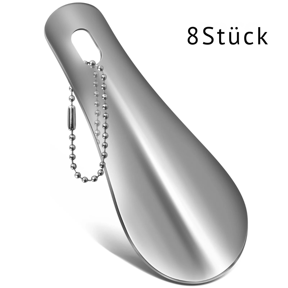 Mini Edelstahl-Schuhlöffel als Schlüsselanhänger | Dein eleganter Helfer für unterwegs