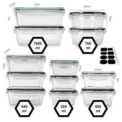 FreshKeep Vault – 12-teilige versiegelte Vorrats- & Aufbewahrungsboxen für Kühlschrank, Vorrat & Küche