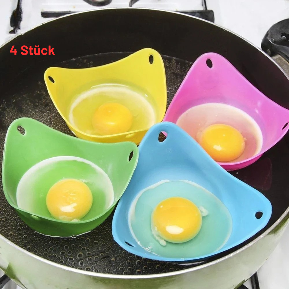 EggShape Pro – Silikon-Eier-Poacher Set (1/2/4 Stück) für perfekte Eier jedes Mal