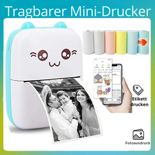 Mini Bluetooth-Thermodrucker - Süßer Mini-Katzendrucker für Fotos & Labels