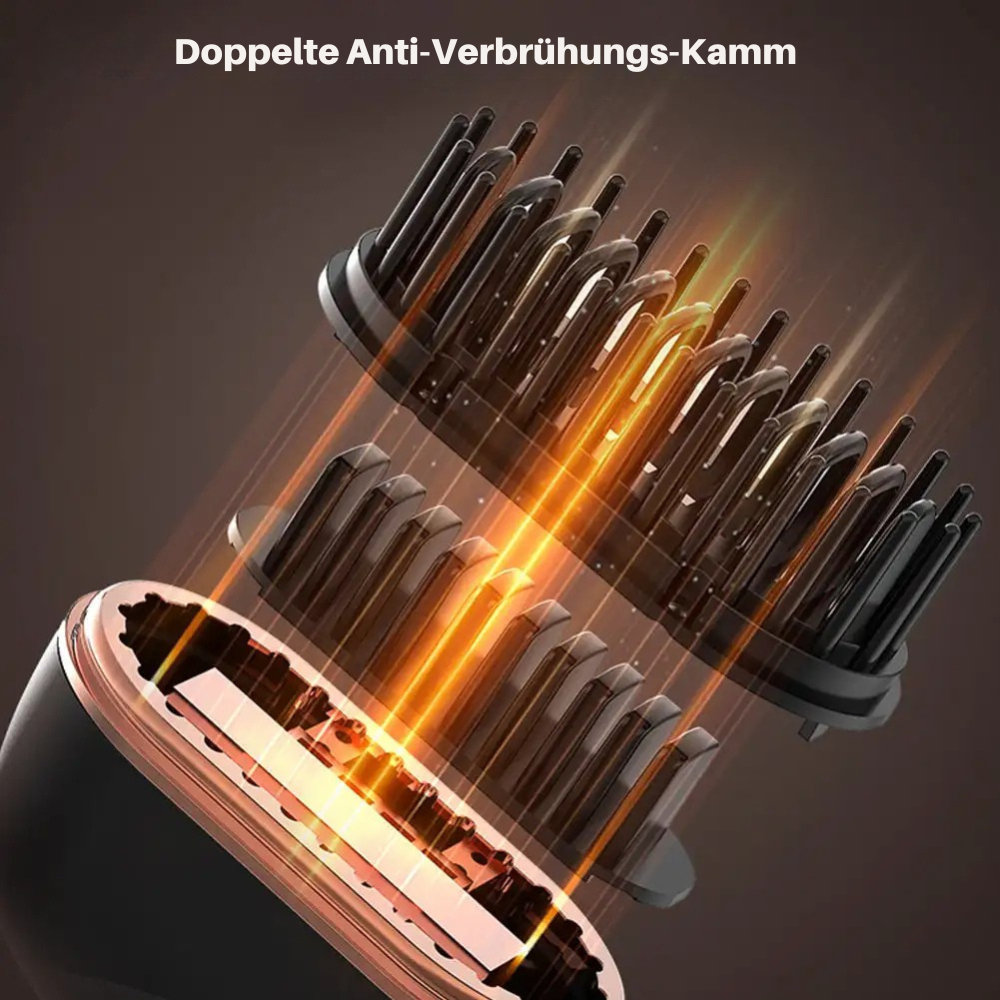 Lunara™ 2-in-1 Glättbürste – Elektrische Haarbürste mit 3 Temperaturstufen | Tragbarer Mini-Haarglätter für Frauen | Anti-Verbrühungs-Design & schnelle Aufheizung