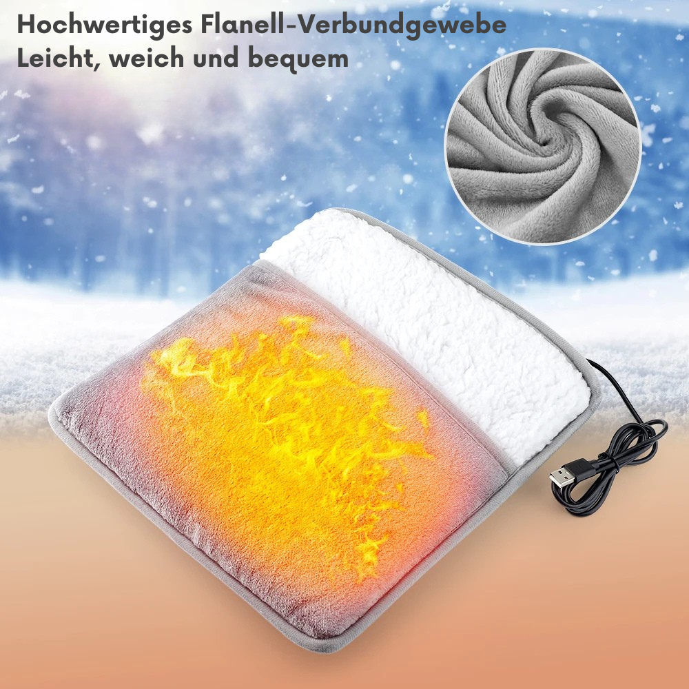 Beheizbares USB-Fußwärmekissen – Weiches Plüsch-Heizkissen für warme Füße | Waschbar, schlaffördernd & ideal für Winter & Haushalt