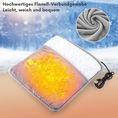 Beheizbares USB-Fußwärmekissen – Weiches Plüsch-Heizkissen für warme Füße | Waschbar, schlaffördernd & ideal für Winter & Haushalt