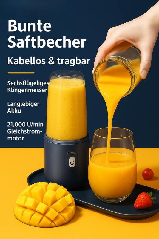 Frische Power to Go – Tragbarer Smoothie-Mixer (400 ml) mit USB-Aufladung – Frische Säfte jederzeit & überall genießen