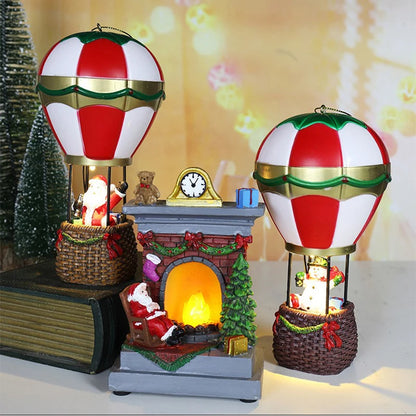 Leuchtende Weihnachts-Ornamente: Weihnachtsmann, Schneemann & Kamin – LED Nachtlicht-Set