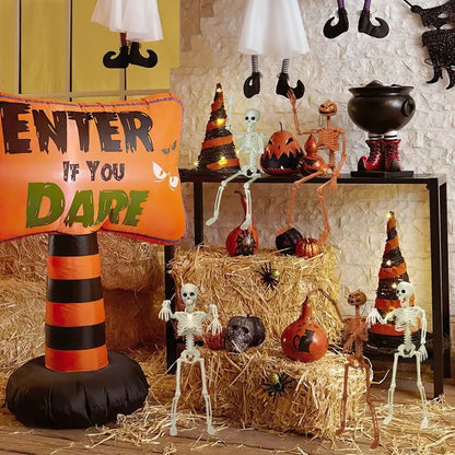 Bewegliches Halloween-Skelett 40 cm – Realistische Dekofigur in menschlicher Form | Spukhaus-, Party- & Horror-Dekoration für Innen & Außen