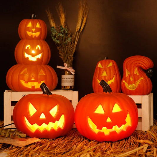 Halloween Kürbis- und Geist-LED-Lichter – Leuchtende Outdoor-Deko für Garten, Hof & Party | Wasserdichte Halloween-Beleuchtung mit Schreck-Effekt