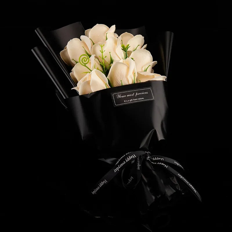 Duftender Blumenstrauß mit Herz – 9 Rosen-Seifenblumen für Geschenk, Deko & Wohlfühlmomente