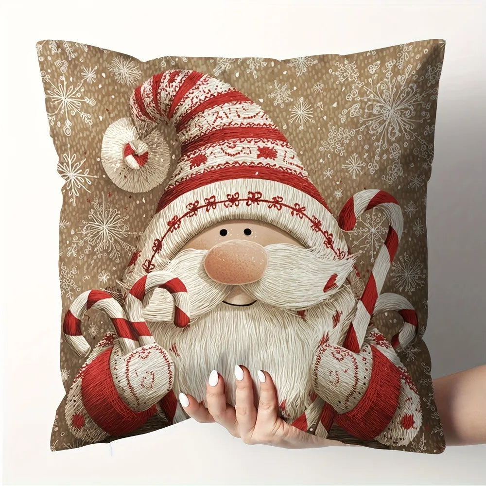 FestiCush – Weihnachts-Kissenbezüge mit Lebkuchen, Schneemann, Rentier & Weihnachtsmann-Design