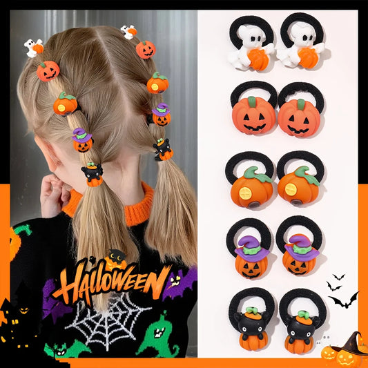 Halloween Haarringe für Kinder & Mädchen – 10-teiliges Set mit Kürbis-, Geist-, Katze- & Fledermaus-Motiven | Lustige Halloween-Accessoires & Geschenkidee