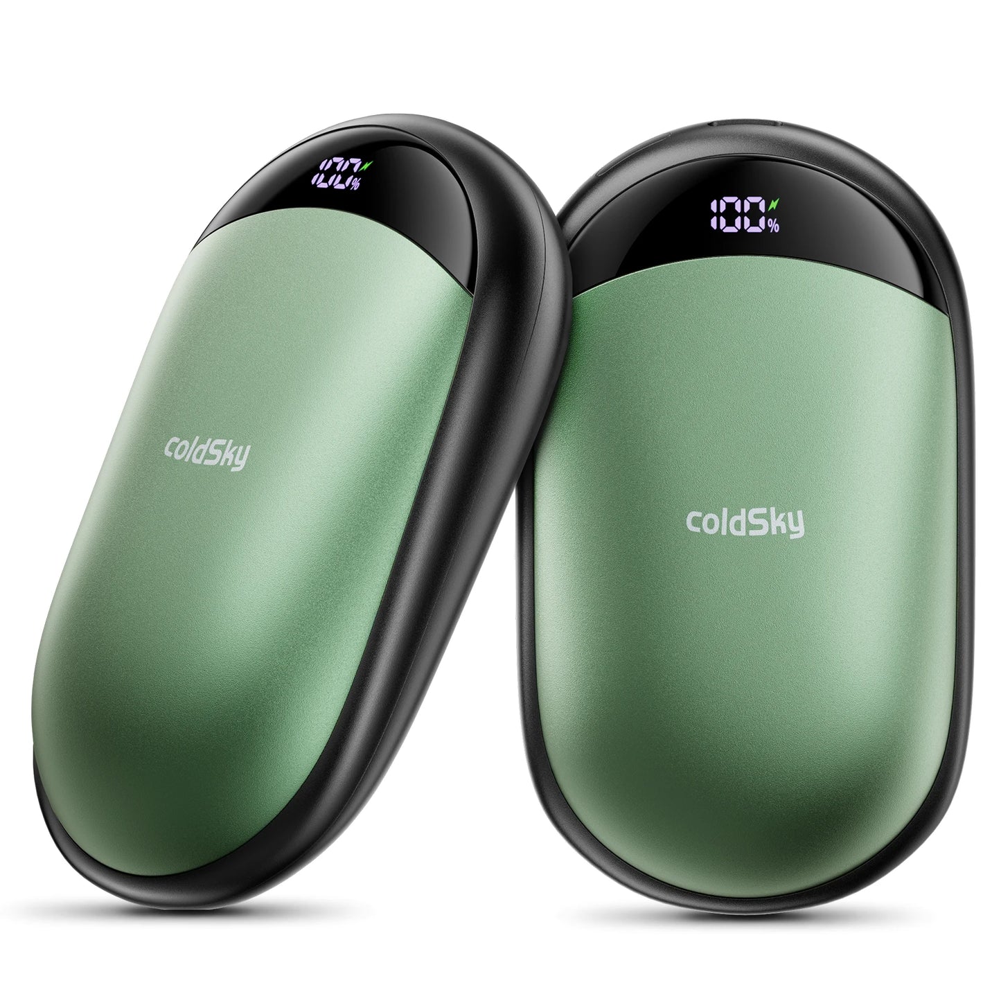 oldSky 2-in-1 Handwärmer (2 Stück) – Wiederaufladbarer Taschenwärmer mit Magnet, Digitalanzeige & Powerbank-Funktion | Geschenk & Outdoor-Begleiter