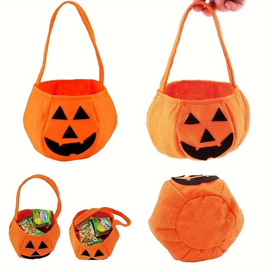 Halloween Kürbis-Tragetaschen – 1/3 Stück Filz-Süßigkeitentaschen für Kinder | Wiederverwendbare Trick-or-Treat Beutel & Deko-Handtaschen