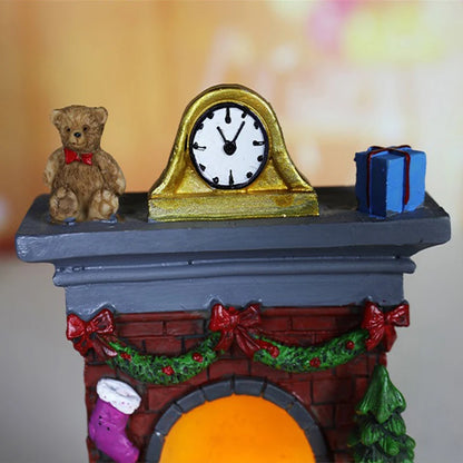 Leuchtende Weihnachts-Ornamente: Weihnachtsmann, Schneemann & Kamin – LED Nachtlicht-Set