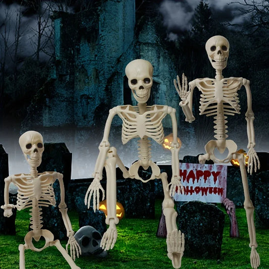 Bewegliches Halloween-Skelett 40 cm – Realistische Dekofigur in menschlicher Form | Spukhaus-, Party- & Horror-Dekoration für Innen & Außen