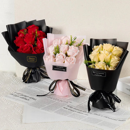 Duftender Blumenstrauß mit Herz – 9 Rosen-Seifenblumen für Geschenk, Deko & Wohlfühlmomente