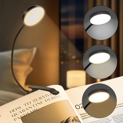 LED Buchlampe – USB Wiederaufladbare Clip-Leseleuchte mit Warm-/Kaltweiß Licht