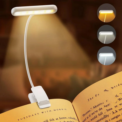 LED Buchlampe – USB Wiederaufladbare Clip-Leseleuchte mit Warm-/Kaltweiß Licht