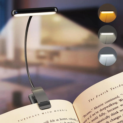 LED Buchlampe – USB Wiederaufladbare Clip-Leseleuchte mit Warm-/Kaltweiß Licht